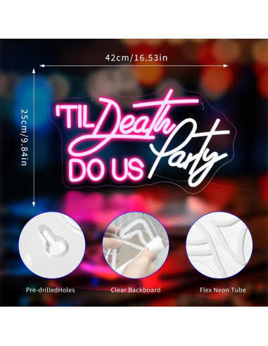 Luz de Neón LED Til Death Do Us Party para Decoración