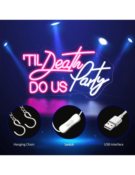 Luz de Neón LED Til Death Do Us Party para Decoración