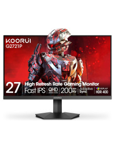 Monitor de Juegos KOORUI 27" QHD 200Hz 1ms IPS FreeSync