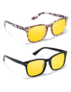 Gafas de Visión Nocturna LVIOE Amarillas Antirreflejo 2 Pack