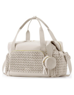 Bolsa de Pañales Tote Mommore Beige - Gran Capacidad 44.9x23.1x30 cm