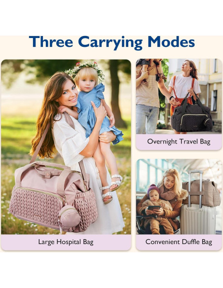 Bolsa de Pañales Tote Mommore Beige - Gran Capacidad 44.9x23.1x30 cm