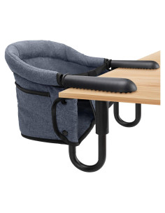 Silla Alta Plegable con Gancho para Bebés - Gris, 15 kg