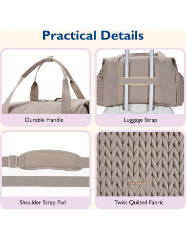 Bolsa de Pañales Tote Mommore Beige - Gran Capacidad 44.9x23.1x30 cm