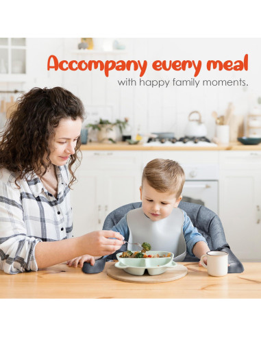 Silla Alta Plegable con Gancho para Bebés - Gris, 15 kg