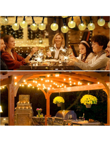 Luces Solares de Cadena USOKYO 200 LED 33.5m Blanco Cálido