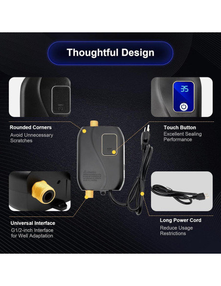 Calentador de Agua Instantáneo Eléctrico Fagauhds 3000W 110V