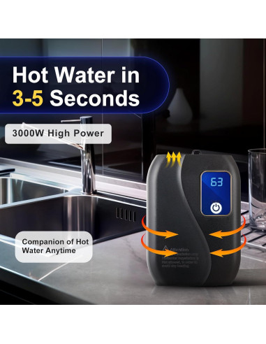 Calentador de Agua Instantáneo Eléctrico Fagauhds 3000W 110V