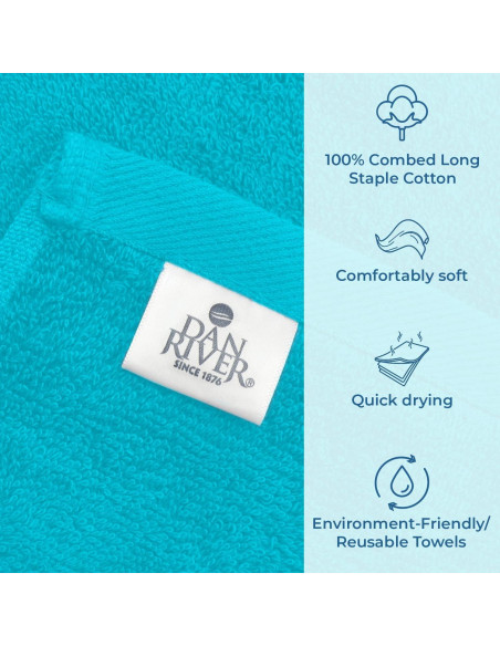 Conjunto de Toallas de Baño DAN RIVER Aqua 4 Piezas 100% Algodón