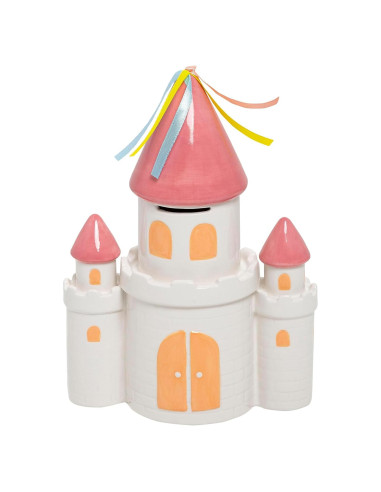 Alcancía de Cerámica Castillo Rosa Kate & Milo 17.78x9.53x23.50cm