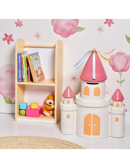 Alcancía de Cerámica Castillo Rosa Kate & Milo 17.78x9.53x23.50cm