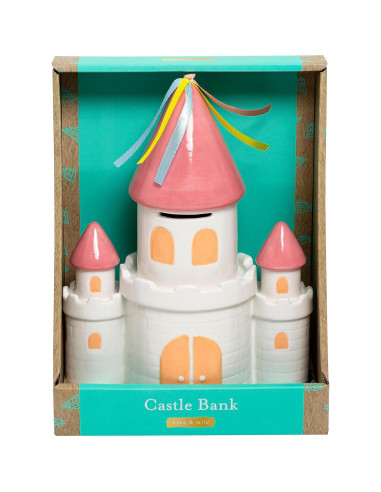 Alcancía de Cerámica Castillo Rosa Kate & Milo 17.78x9.53x23.50cm
