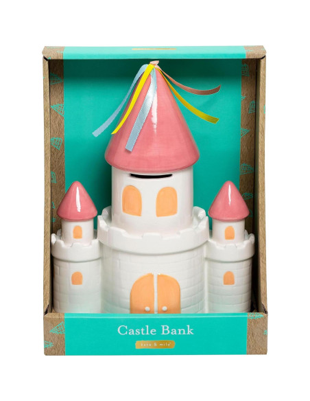 Alcancía de Cerámica Castillo Rosa Kate & Milo 17.78x9.53x23.50cm