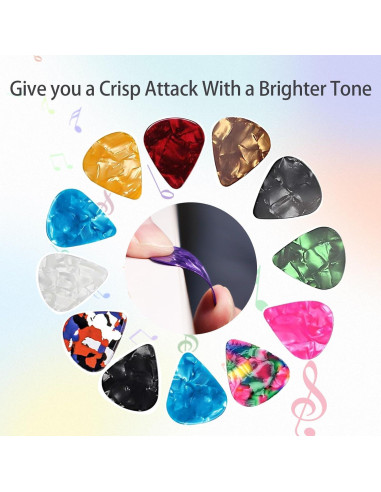 Paquete de 120 Púas de Guitarra Celuloide 0.46-0.96mm