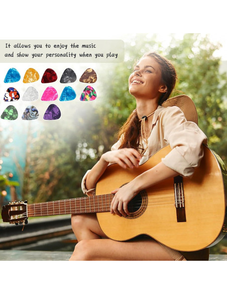 Paquete de 120 Púas de Guitarra Celuloide 0.46-0.96mm