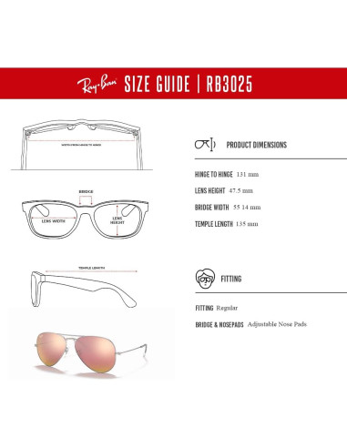 Gafas de sol Ray-Ban RB3025 Aviator Metal 58mm + Kit de limpieza