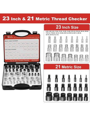 Verificador de Roscas Comfylichi 44 Medidores Estándar y Métrico