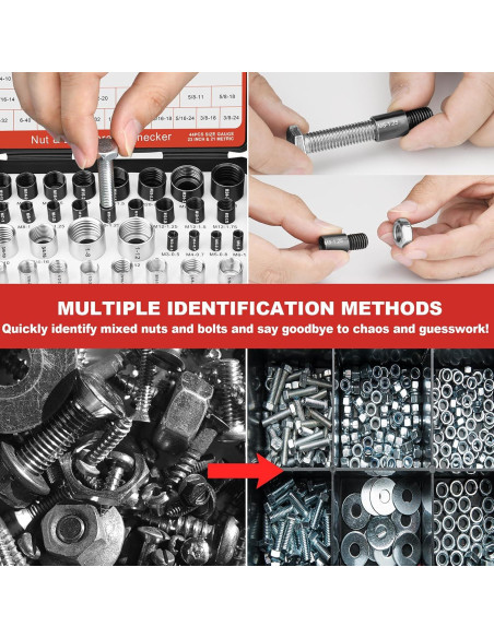 Verificador de Roscas Comfylichi 44 Medidores Estándar y Métrico