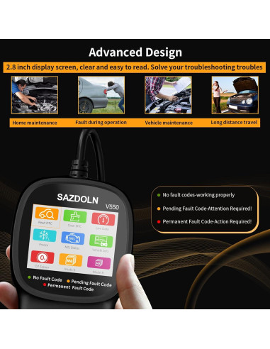 Escáner OBD2 SAZDOLN V550 Mejorado, Diagnóstico Automotriz