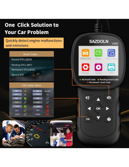 Escáner OBD2 SAZDOLN V550 Mejorado, Diagnóstico Automotriz