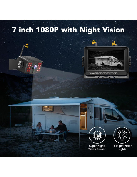 Cámara de Respaldo Inalámbrica Furrion 7" 1080P con Monitor