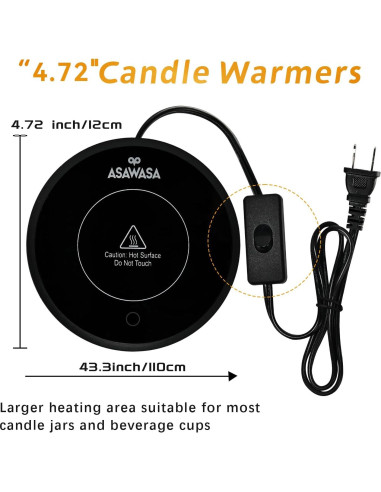 Calentador de Velas Inteligente ASAWASA 2PCS con Auto Apagado