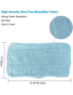 Almohadillas de Vapor Fushing 7 Pcs Microfibra Lavables Azul 2