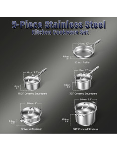 Juego de Utensilios de Cocina Cooks Standard 9 Piezas Acero Inoxidable 2