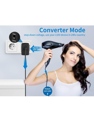 Adaptador de Viaje Convertidor de Voltaje 230V a 120V DONGGUAN