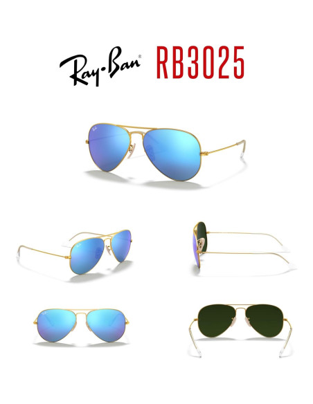 Gafas de sol Ray-Ban RB3025 Aviator Dorado Mate 55mm Gafas de sol Ray-Ban RB3025 Aviator Dorado Mate 55mm
