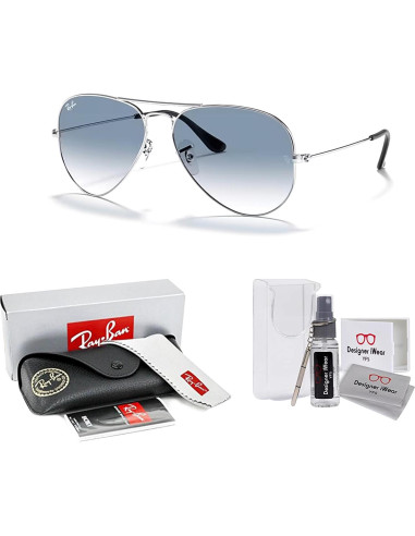 Gafas de sol Ray-Ban RB3025 Aviator Metal 55mm + Kit de limpieza