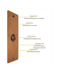 Alfombrilla de Yoga EKE de Corcho 182.88x60.96cm Antideslizante 2