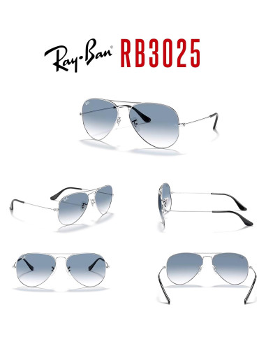 Gafas de sol Ray-Ban RB3025 Aviator Metal 55mm + Kit de limpieza