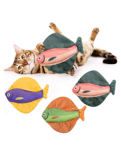 Juguetes para Gatos de Catnip Maiiu - Paquete de 3 Peces Suaves