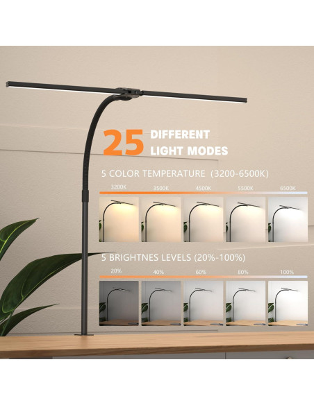 Lámpara de Escritorio ULTEM 15W Ajustable con Luz Regulable