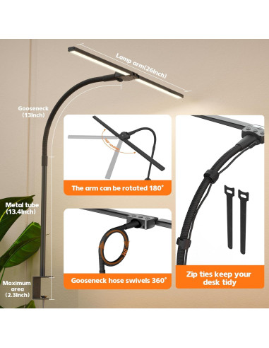 Lámpara de Escritorio ULTEM 15W Ajustable con Luz Regulable