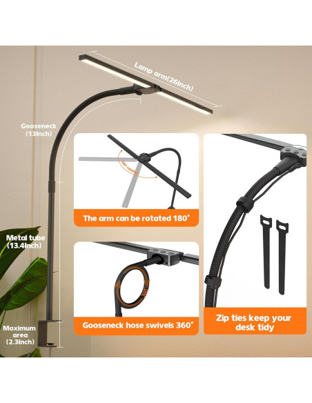 Lámpara de Escritorio ULTEM 15W Ajustable con Luz Regulable