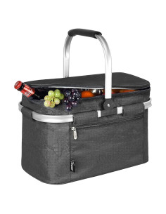 Cesta de Picnic Aislada Tirrinia 34L Resistente al Agua Negra