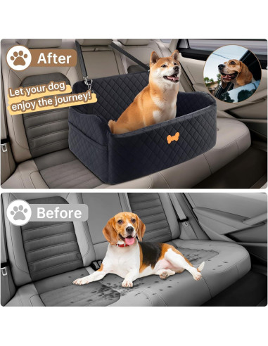 Asiento de Coche para Perro Grande KEELUXE 71.1x48.3cm Negro