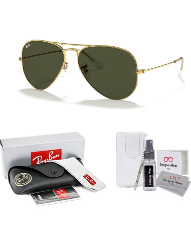 Gafas de sol Ray-Ban RB3025 Aviator Oro 58mm + Kit de limpieza