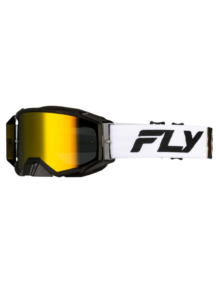Gafas de Motocross Fly Racing Zone Pro MX 37-5189 - Blanco/Negro/Dorado