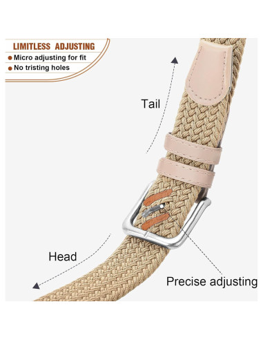 Cinturón elástico trenzado para hombres - Ajuste 68.5-76.2 cm