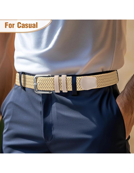 Cinturón elástico trenzado para hombres - Ajuste 68.5-76.2 cm