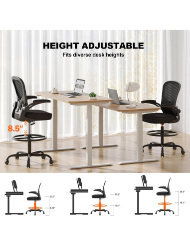 Silla de Dibujo Ergonómica Synorla con Soporte Lumbar Ajustable