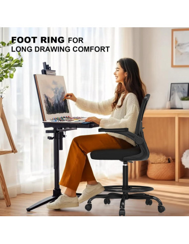 Silla de Dibujo Ergonómica Synorla con Soporte Lumbar Ajustable
