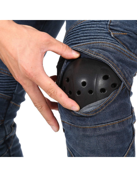 Jeans de Motocicleta Takuey con Almohadillas de Seguridad Azul