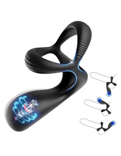 Anillo para pene Genérico W9808 Silicona 10 Modos Impermeable