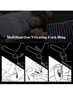 Anillo para pene Genérico W9808 Silicona 10 Modos Impermeable 2