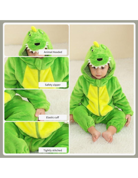 Mono con Capucha de Animal MICHLEY para Bebé 2-5 Meses Verde