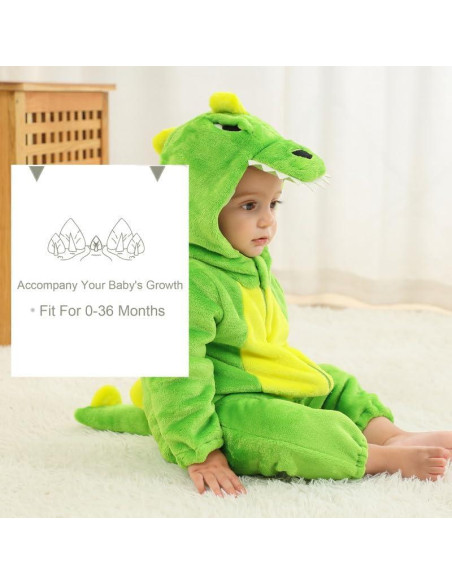 Mono con Capucha de Animal MICHLEY para Bebé 2-5 Meses Verde